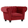 CHESTERFIELD-SESSEL Flachgewebe Rot    - Dunkelbraun/Rot, LIFESTYLE, Holz/Textil (130/79/93cm)