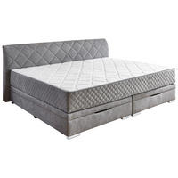 FAMILIENBETT - Chromfarben/Grau, KONVENTIONELL, Kunststoff/Textil (240/200cm) - Boxxx