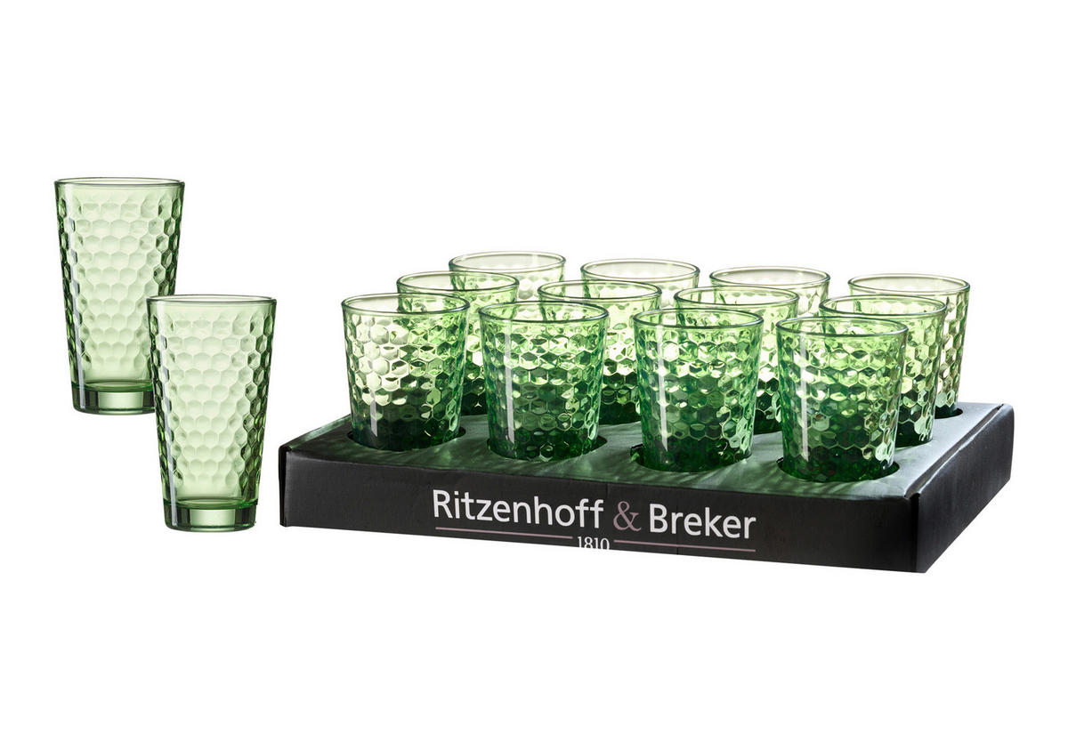 GLÄSERSET Favo  4-teilig  - Grün, KONVENTIONELL, Glas (400ml) - Ritzenhoff Breker