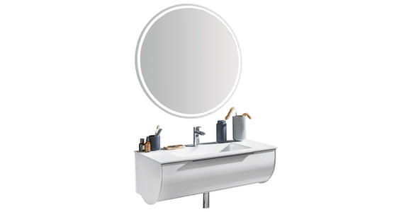 BADEZIMMER in 93,2 cm - Weiß, MODERN, Glas/Holzwerkstoff (93,2cm) - Novel