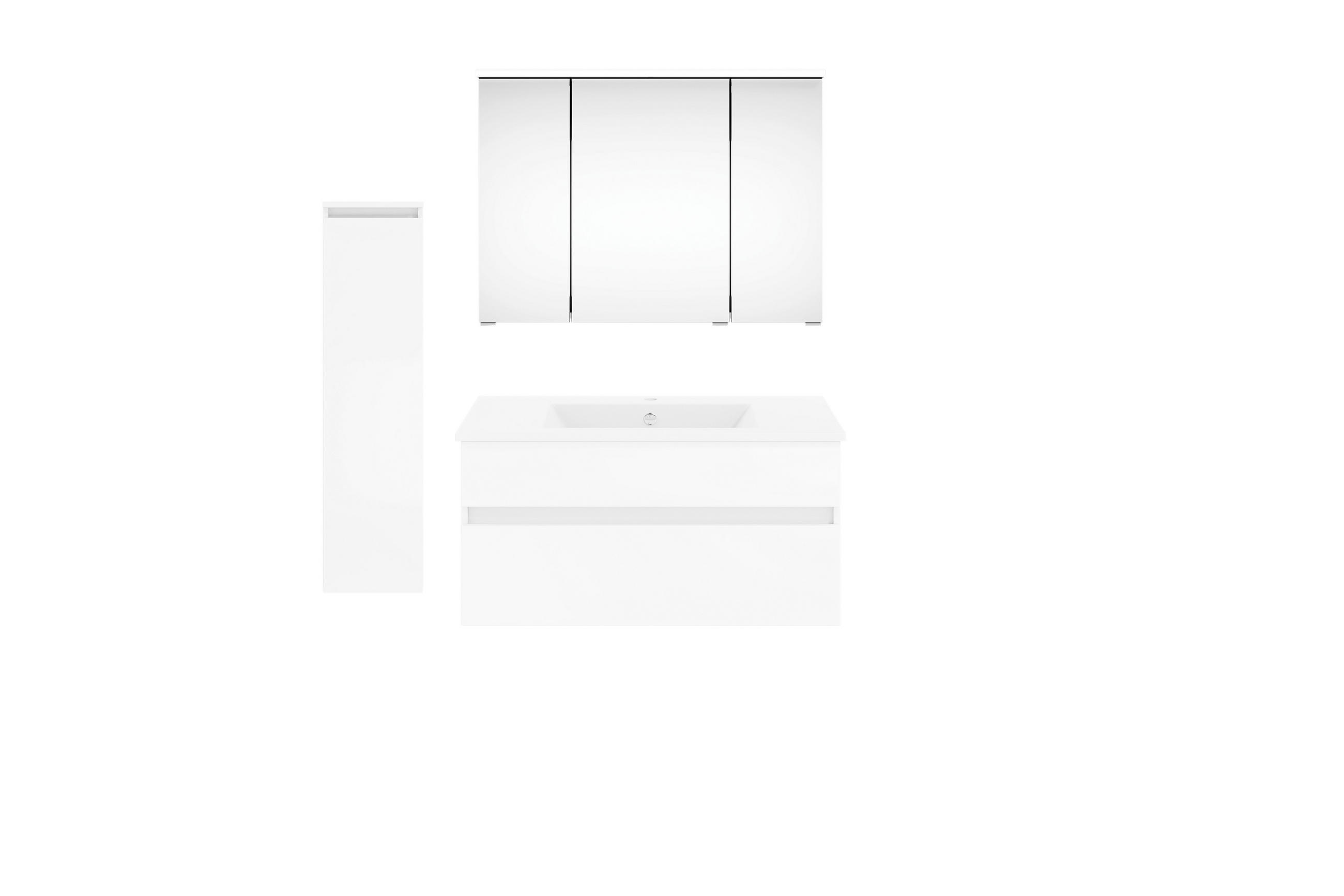 BADEZIMMER  in 120 cm  - Weiß Hochglanz/Weiß, KONVENTIONELL, Keramik/Holzwerkstoff (120cm) - Puris