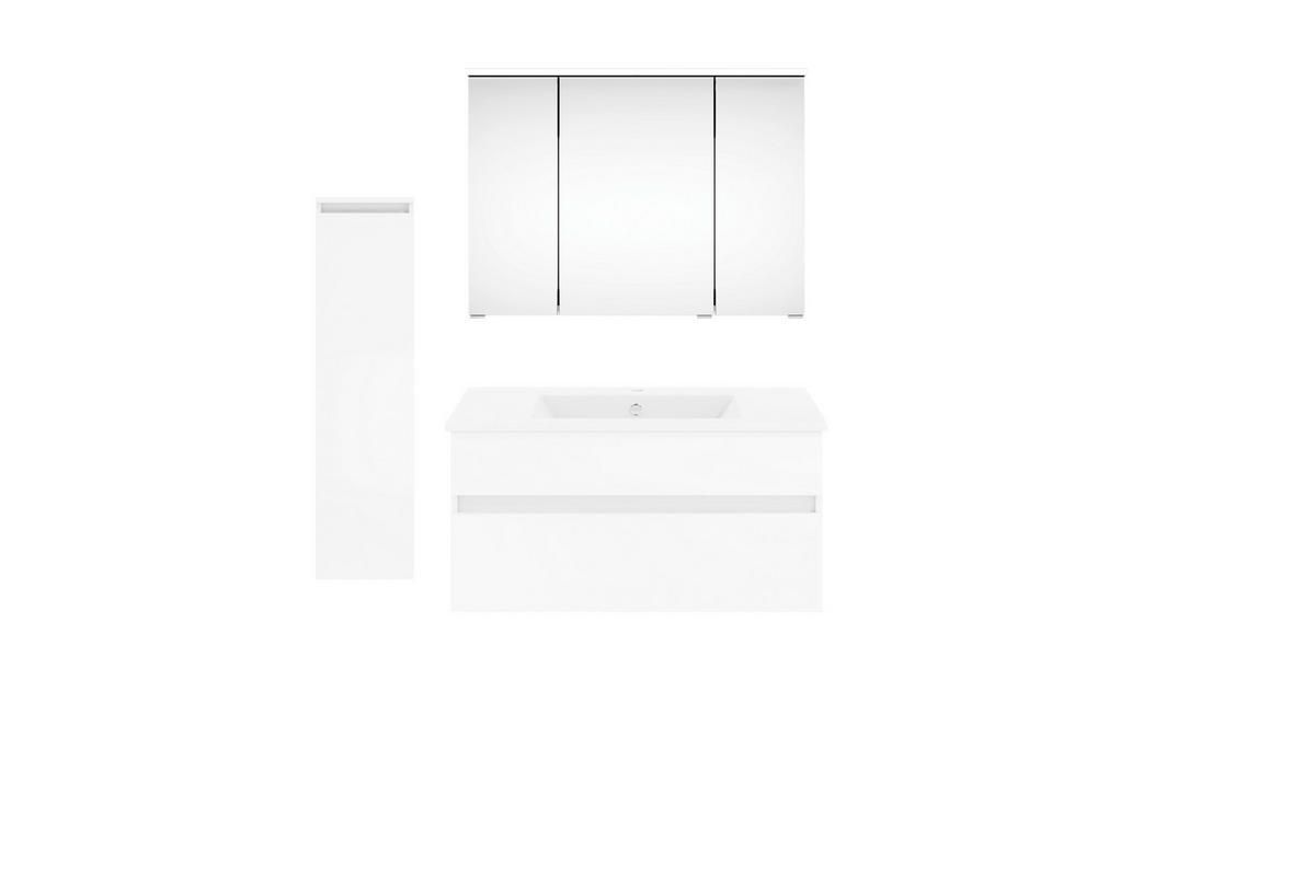 BADEZIMMER 120 cm  - Weiss Hochglanz/Weiss, Konventionell, Keramik/Holzwerkstoff (120cm) - Puris