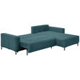 ECKSOFA  in Webstoff Petrol  - Petrol/Schwarz, KONVENTIONELL, Textil/Metall (292/192cm) - Carryhome