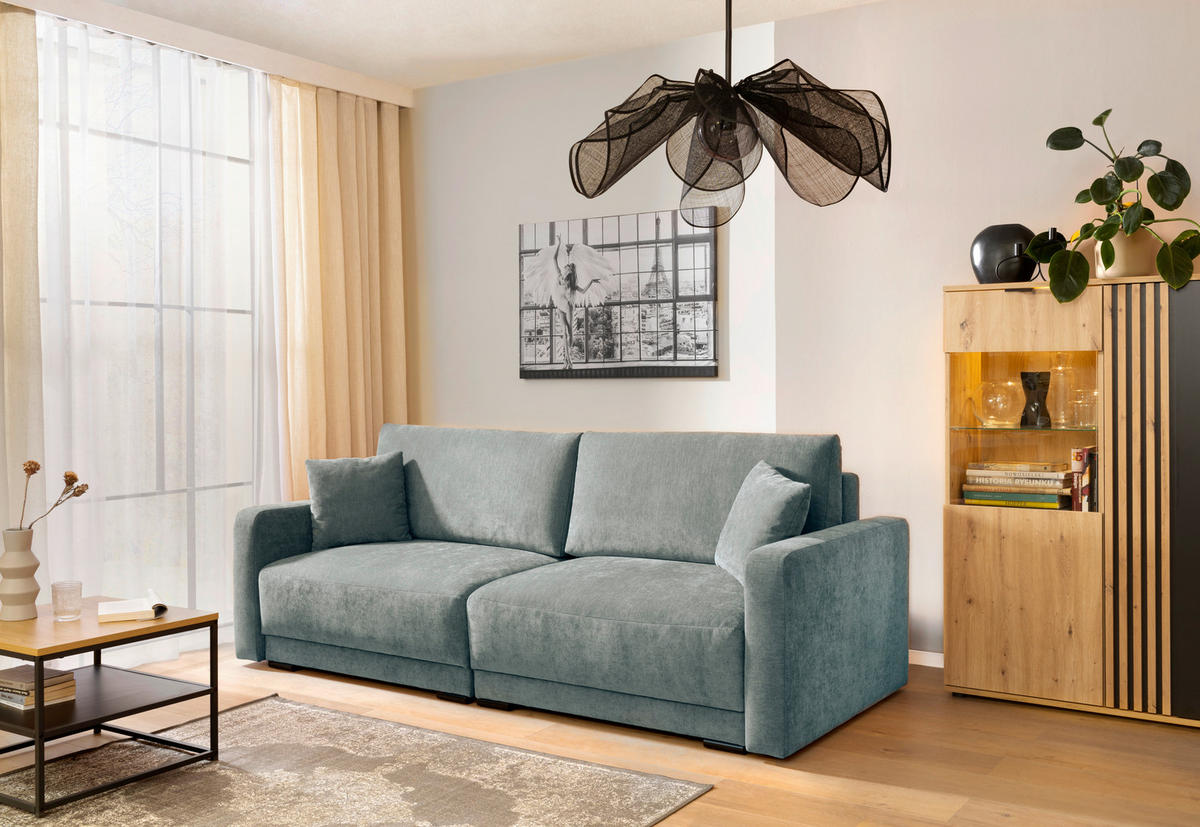 2-SITZER-SOFA in Chenille Grau  - Schwarz/Grau, Konventionell, Kunststoff/Textil (233/90/110cm) - MID.YOU