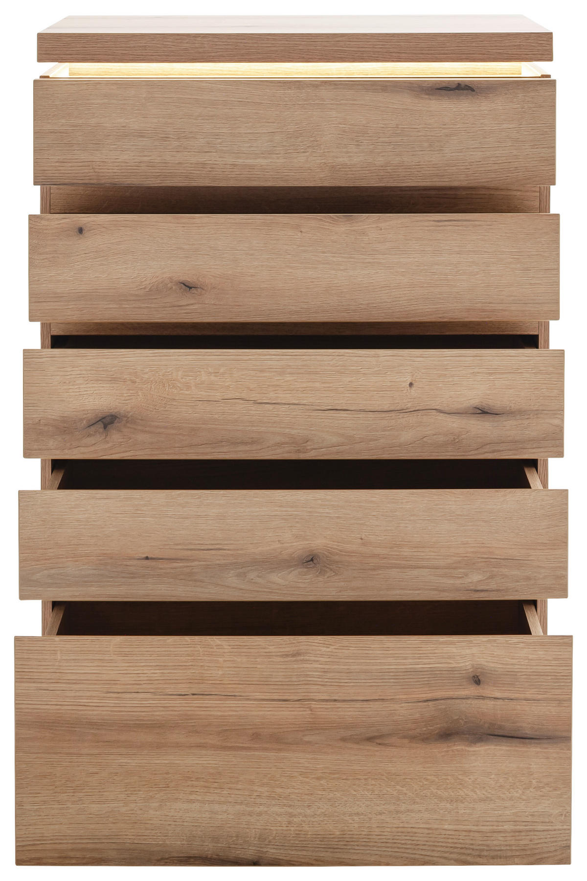 KOMMODE , 75/116/40 cm, 5 Schublade(n)  - Eichefarben, Design, Holzwerkstoff (75/116/40cm) - Livetastic