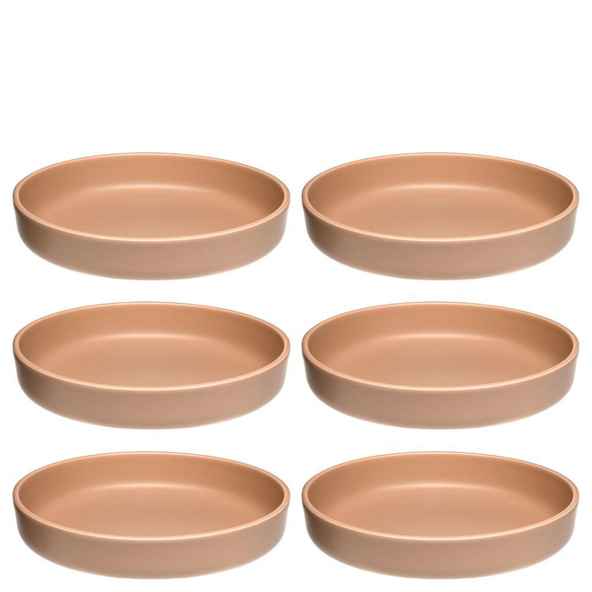 SPEISETELLERSET ROMA 6-teilig  - Aprikose, KONVENTIONELL, Keramik (19,7/4,0/19,7cm) - Leonardo