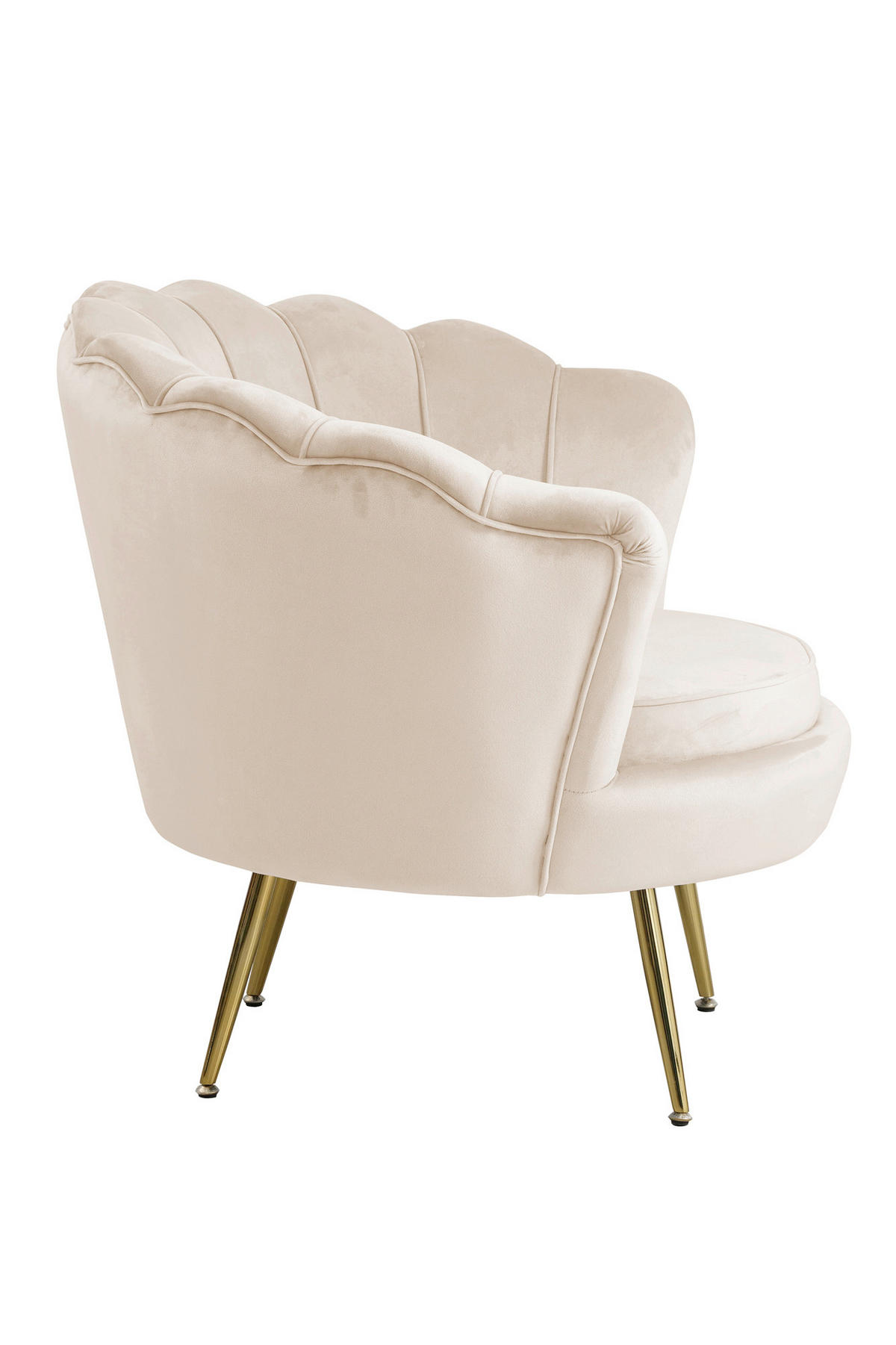 SESSEL in Samt Beige  - Beige/Goldfarben, MODERN, Textil/Metall (76/78/76cm) - Livetastic