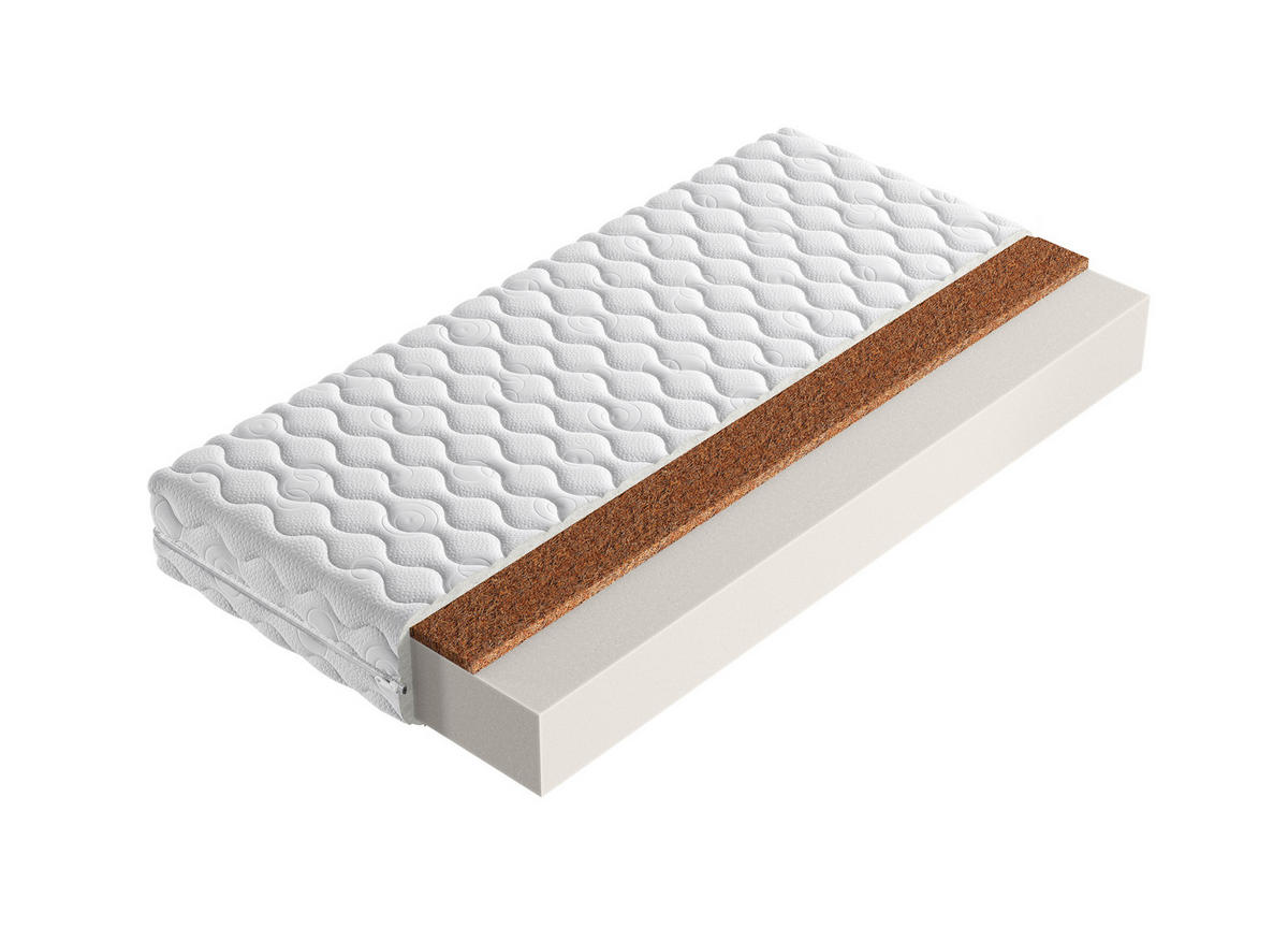 KOMFORTSCHAUMMATRATZE 80/200 cm Höhe ca. 10 cm 7 -Zonen - Weiß, Basics, Textil (80/200cm) - Xora
