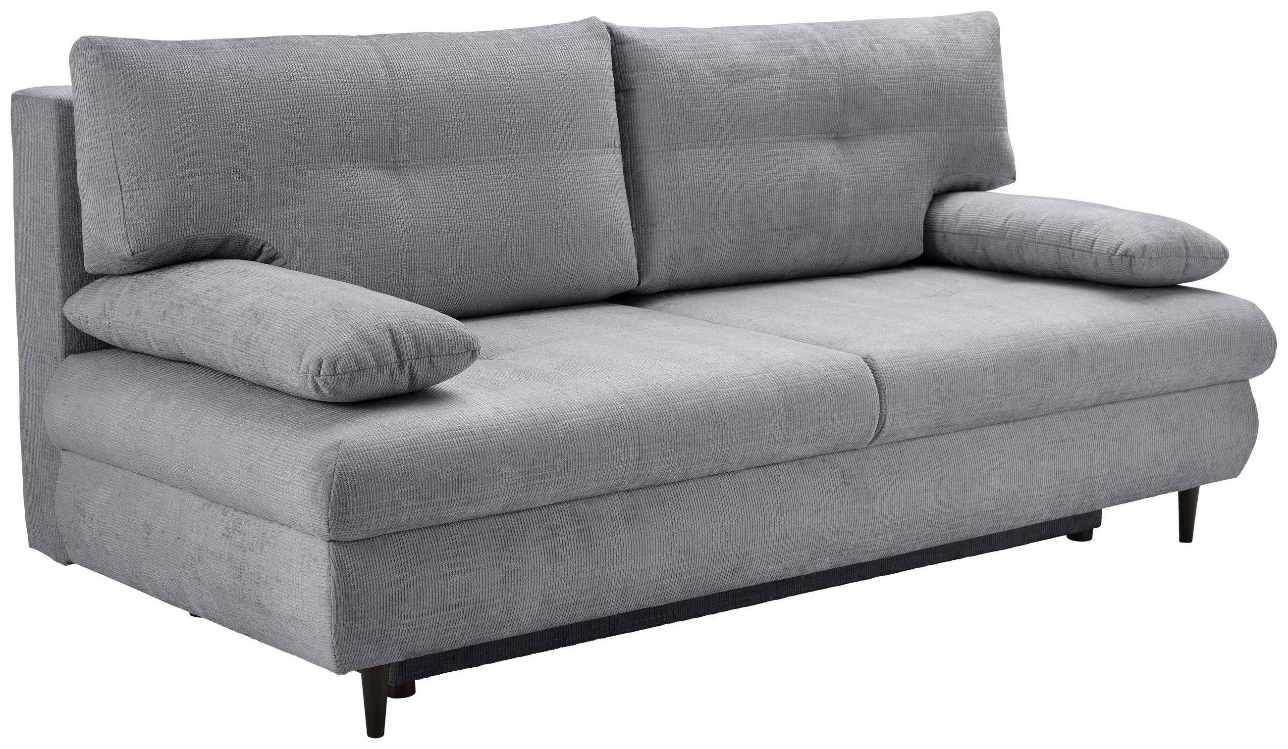 SCHLAFSOFA Chenille Dunkelgrau  - Dunkelgrau/Schwarz, KONVENTIONELL, Holz/Textil (212/97/105cm) - Carryhome