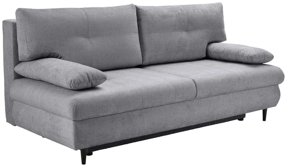 SCHLAFSOFA in Chenille Dunkelgrau  - Dunkelgrau/Schwarz, Konventionell, Holz/Textil (212/97/105cm) - MID.YOU