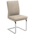SCHWINGSTUHL in Stahl Mikrofaser - Sandfarben/Chromfarben, Design, Textil/Metall (47/100/64cm) - Novel