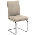 SCHWINGSTUHL  in Stahl Mikrofaser  - Sandfarben/Chromfarben, Design, Textil/Metall (47/100/64cm) - Novel