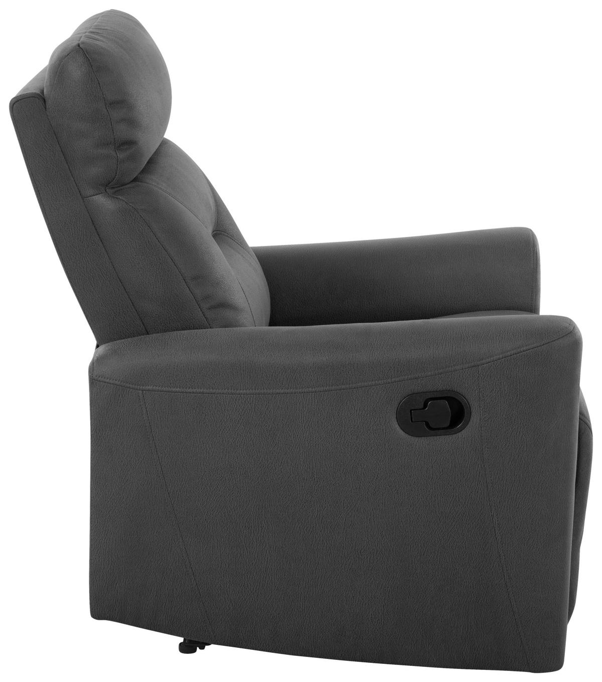 SITZGARNITUR Mikrofaser Grau  - Schwarz/Grau, Design, Textil/Metall - Livetastic