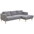 ECKSOFA  in Flachgewebe Hellgrau  240/154 cm  - Buchefarben/Hellgrau, KONVENTIONELL, Holz/Textil (240/154cm) - Carryhome