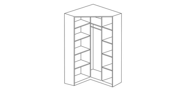 ECKSCHRANK 117/197/117 cm  - Alufarben/Weiß, Design, Glas/Holzwerkstoff (117/197/117cm) - Carryhome