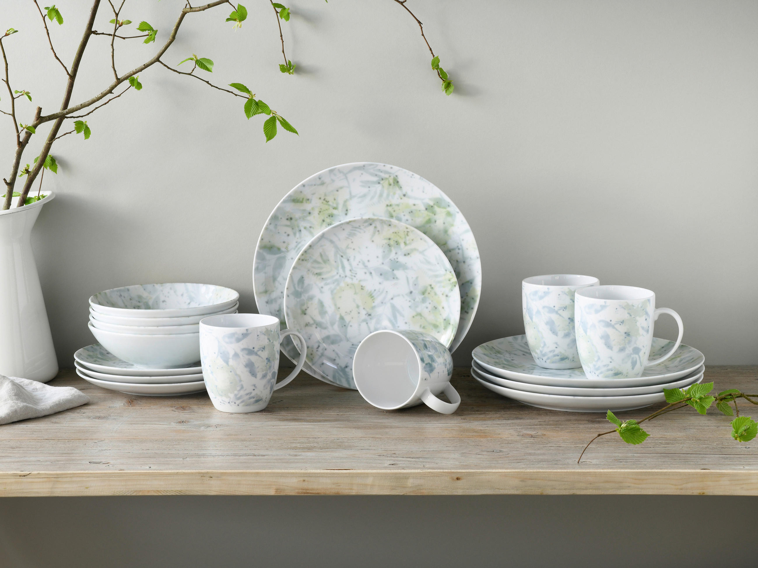 KOMBINOVANÝ SERVIS, 16-dielne, porcelán - viacfarebná, Basics, keramika