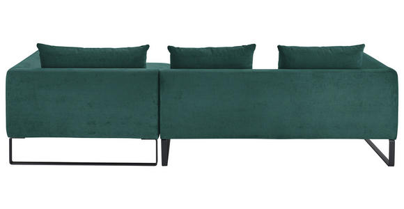 ECKSOFA  in Feincord Grün  284/178 cm  - Schwarz/Grün, KONVENTIONELL, Textil/Metall (284/178cm) - Hom`in