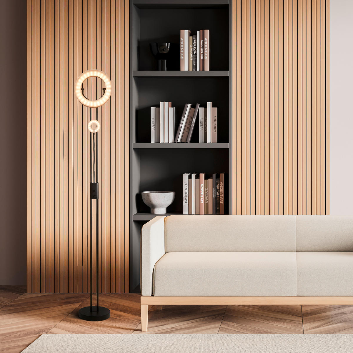 LED-STEHLEUCHTE 28/180 cm    - Messingfarben, MODERN, Kunststoff/Metall (28/180cm) - Searchlight