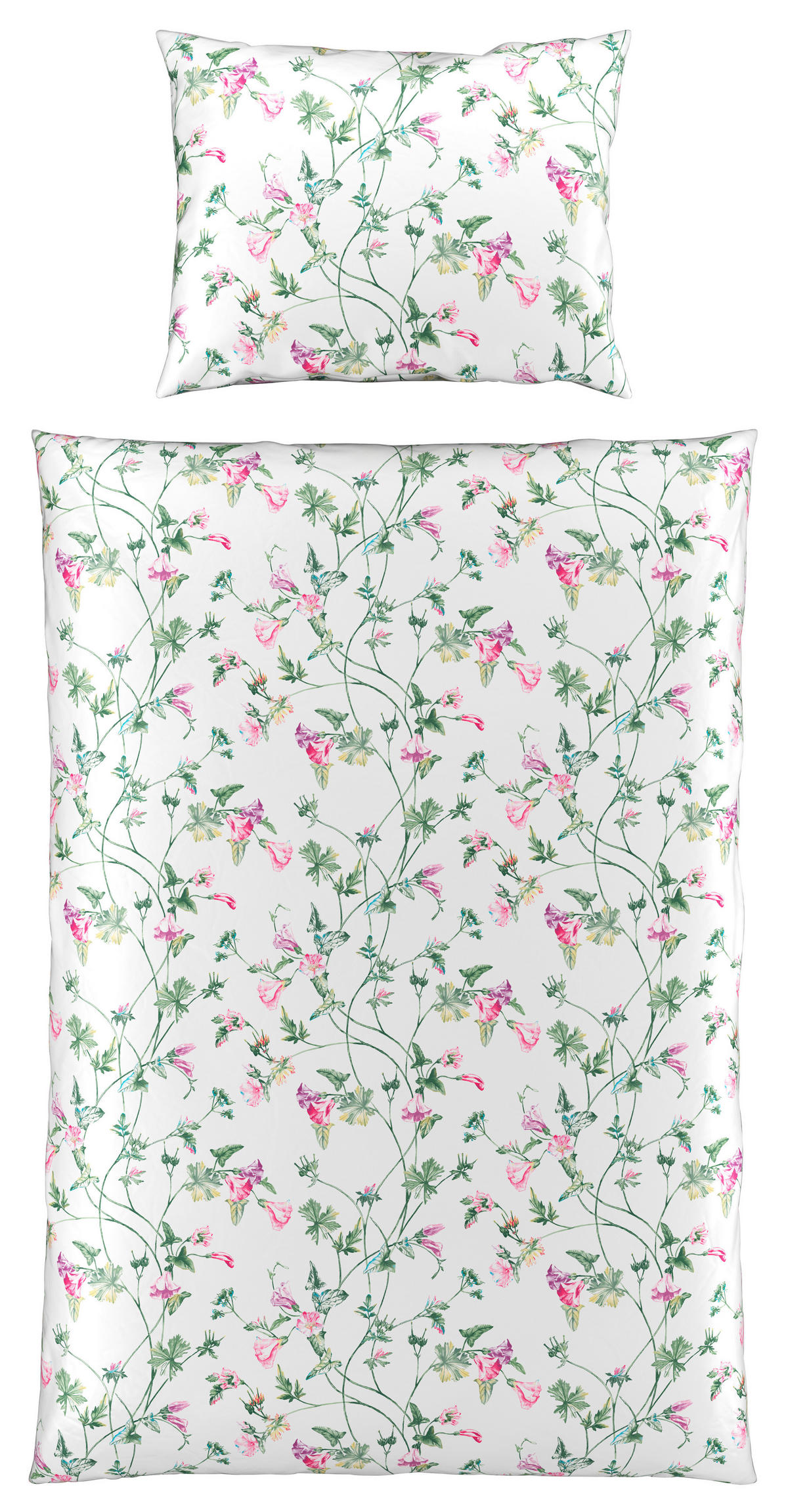 POSTEĽNÁ BIELIZEŇ, satén, zelená, biela, pink, 140/200 cm - pink/biela, Konventionell, textil (140/200cm) - Esposa