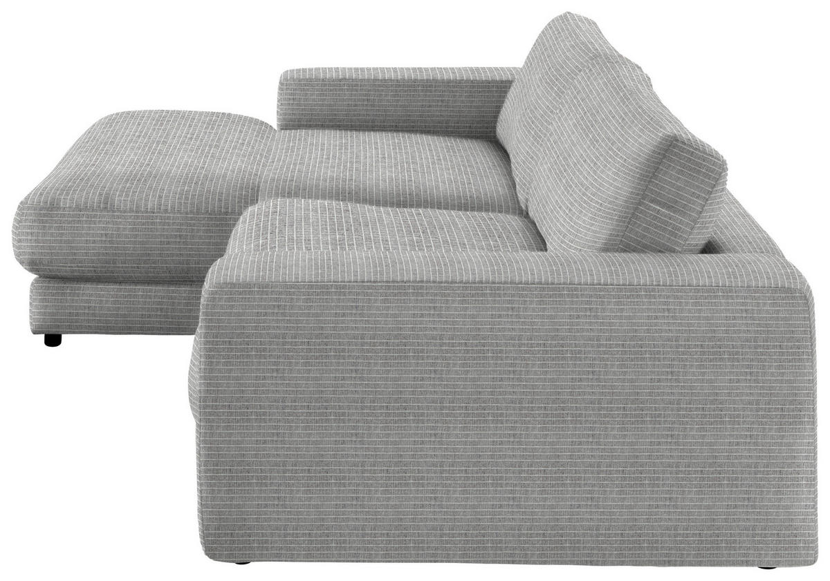 ECKSOFA in Chenille Grau  - Schwarz/Grau, Design, Kunststoff/Textil (190/270cm) - Lomoco