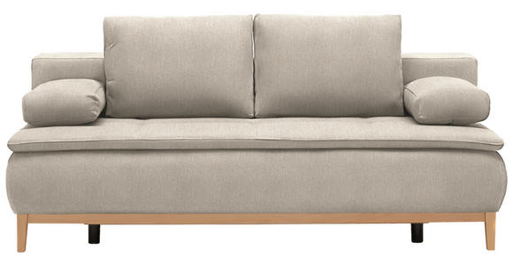 BOXSPRINGSOFA in Webstoff Beige  - Eichefarben/Beige, Design, Holz/Textil (202/78/93/100cm) - Venda