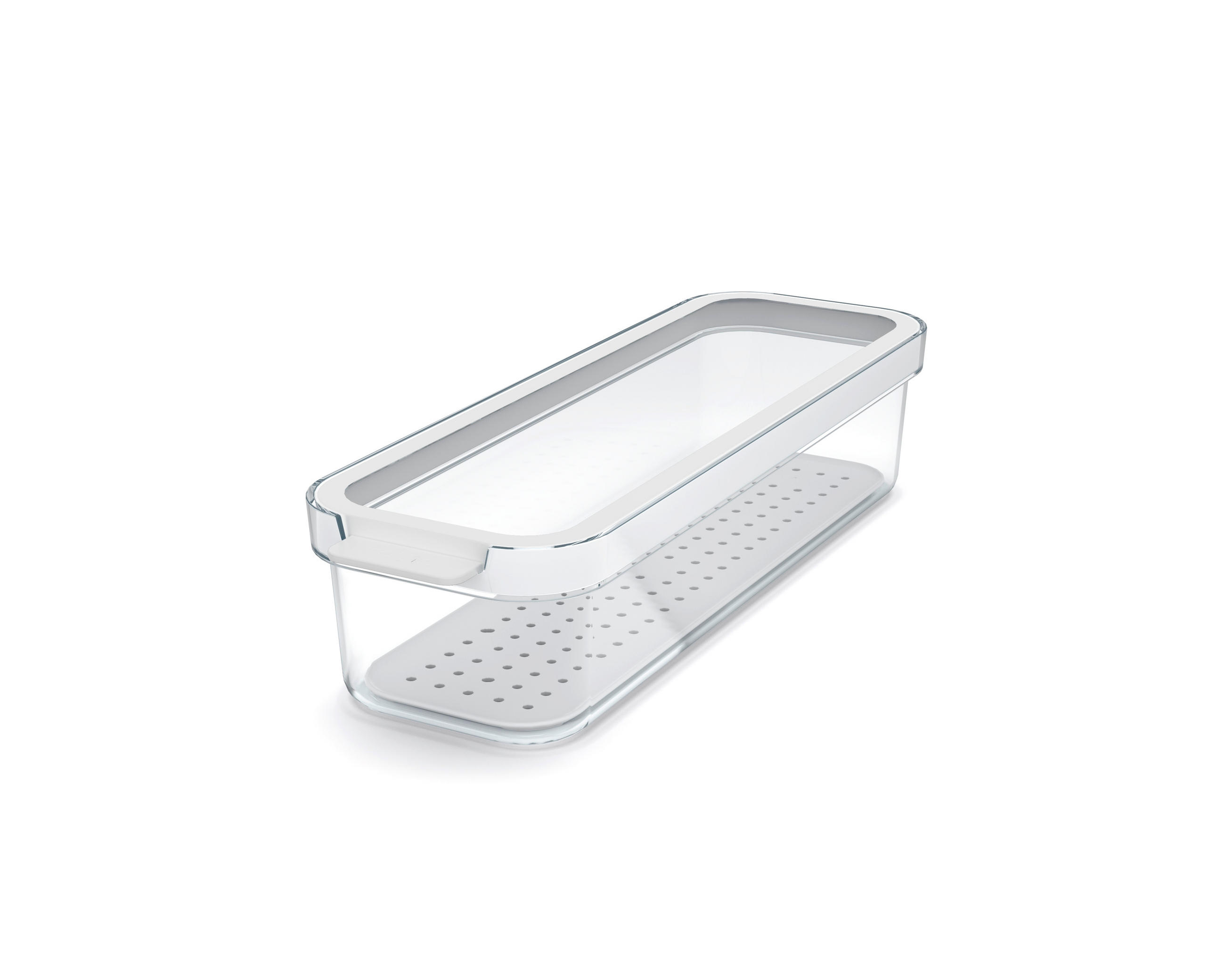 KÜHLSCHRANKBOX CAUMA  - Klar/Weiß, Basics, Kunststoff (28,2/9,2/6,2cm) - Rotho