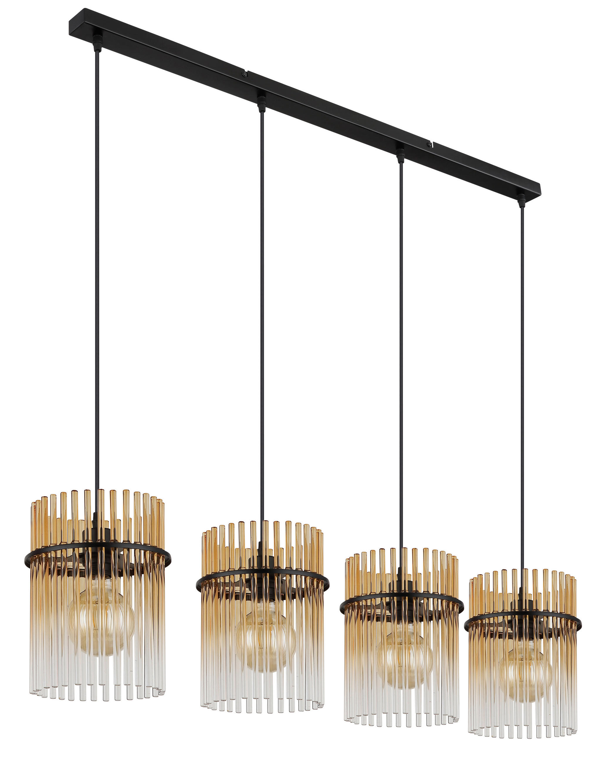 HÄNGELEUCHTE GORLEY 110/20/140 cm   - Klar/Bernsteinfarben, Basics, Glas/Kunststoff (110/20/140cm) - Globo