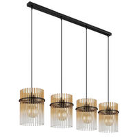HÄNGELEUCHTE GORLEY 110/20/140 cm   - Klar/Bernsteinfarben, Basics, Glas/Kunststoff (110/20/140cm) - Globo
