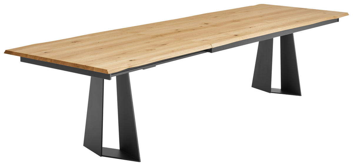ESSTISCH in Holz, Metall 220/100/75 cm  - Wildeiche/Anthrazit, Design, Holz/Metall (220/100/75cm) - Venjakob