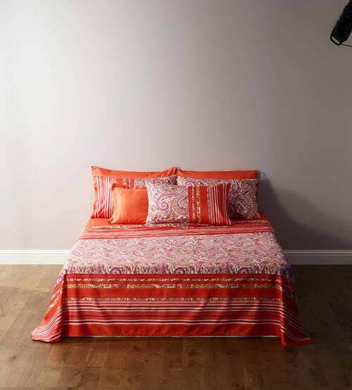 BETTWÄSCHE Noto Makosatin 135/200 cm  - Rot, Design, Textil (135/200cm) - Bassetti