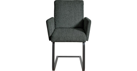 ARMLEHNSTUHL in Stahl Flachgewebe - Türkis/Schwarz, Design, Textil/Metall (60/92/60cm) - Dieter Knoll