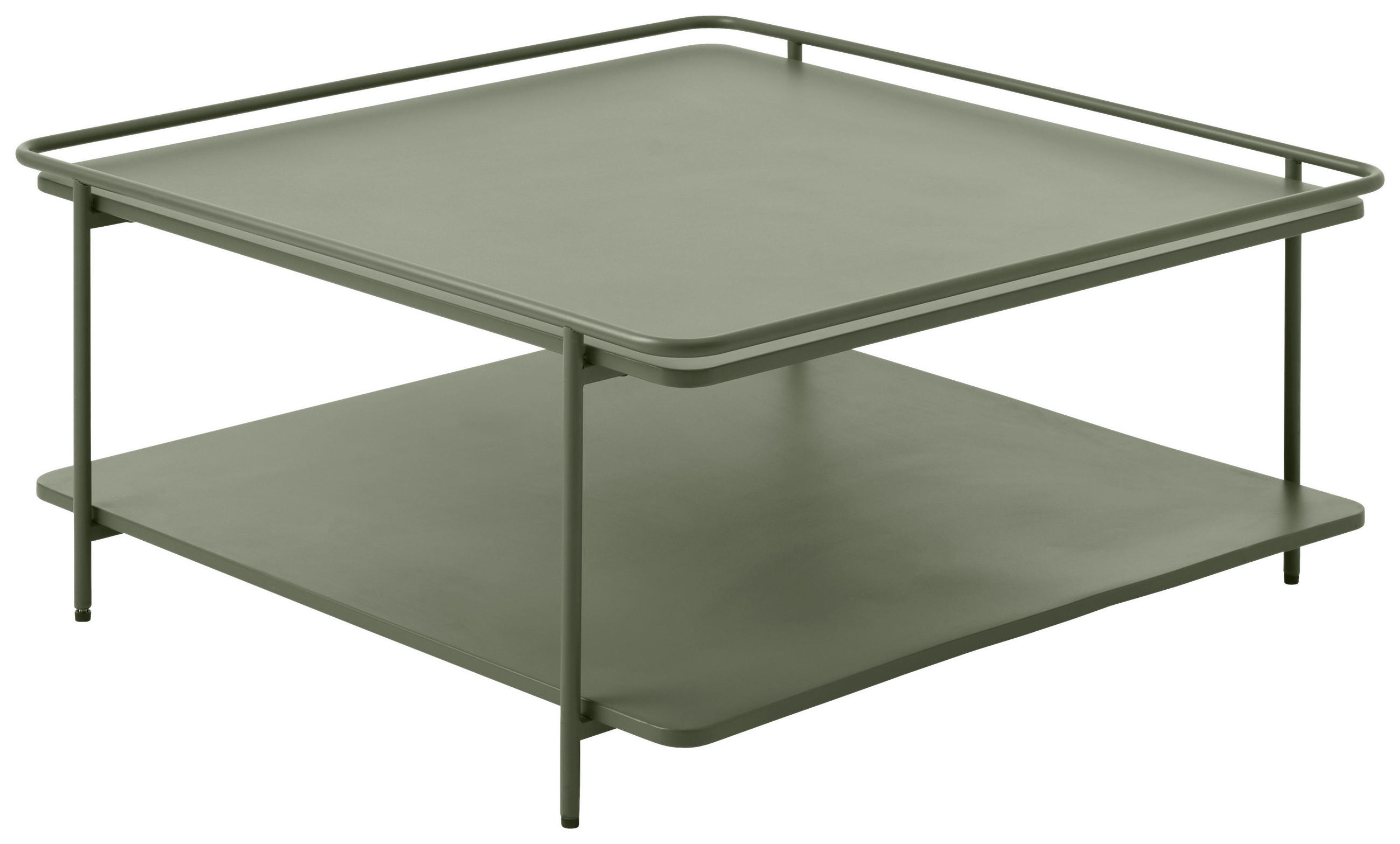 COUCHTISCH 75/75/34,3 cm quadratisch Olivgrün  - Olivgrün, Basics, Metall (75/75/34,3cm) - Xora