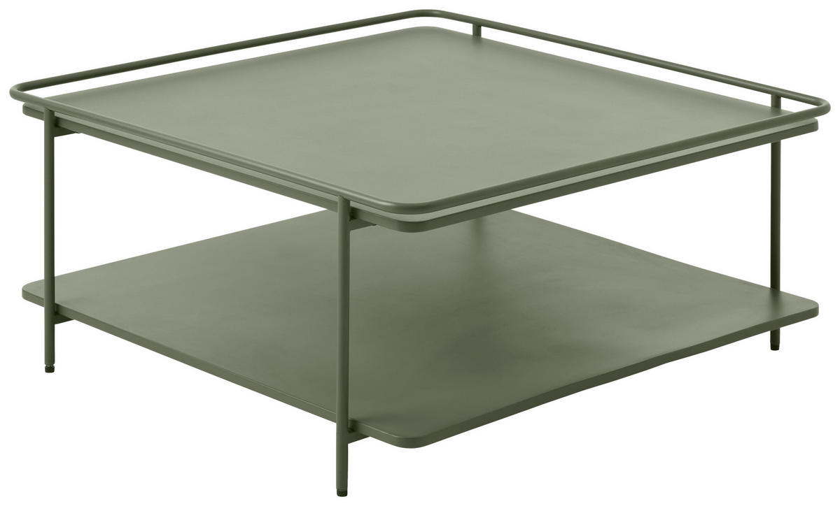 COUCHTISCH 75/75/34,3 cm quadratisch Olivgrün  - Olivgrün, Basics, Metall (75/75/34,3cm) - Xora
