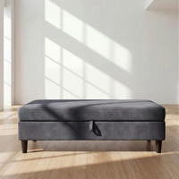 HOCKER in Textil Anthrazit  - Anthrazit/Schwarz, Basics, Kunststoff/Textil (130/43/69cm) - Livetastic
