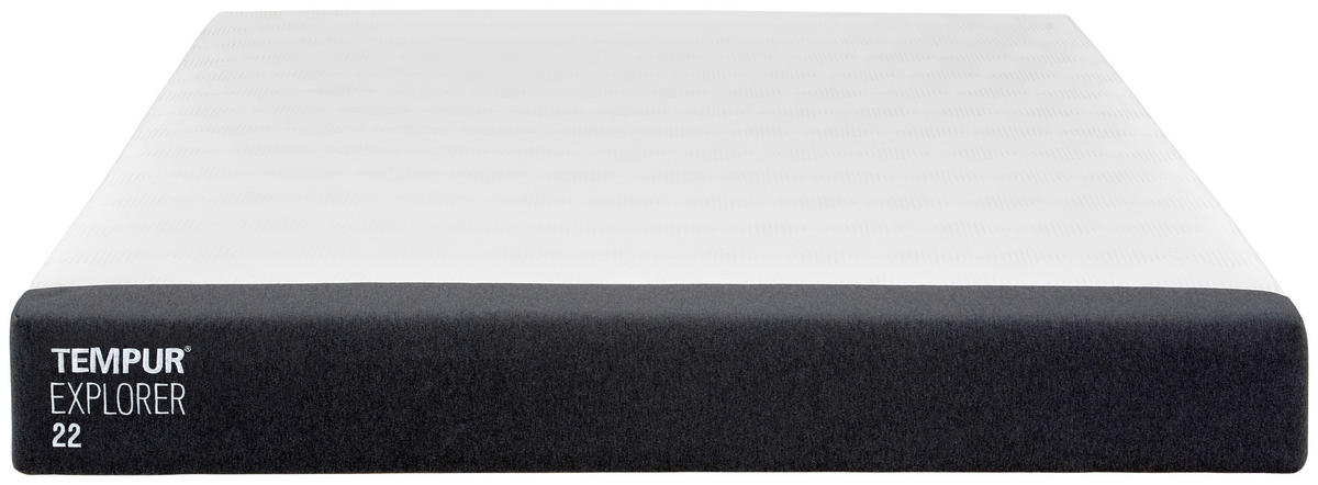 VISCOMATRATZE 160/200 cm Höhe ca. 22 cm  - Weiß/Grau, Basics, Textil (160/200cm) - Tempur