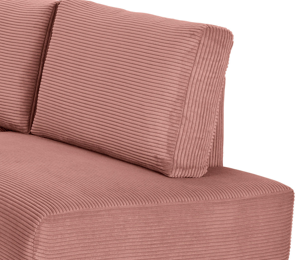 ECKSOFA Rostfarben Cord  - Rostfarben/Schwarz, MODERN, Textil (272/210cm) - P & B