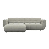 ECKSOFA Chenille Grau  - Dunkelgrün/Schwarz, Trend, Kunststoff/Textil (178/280cm) - MID.YOU