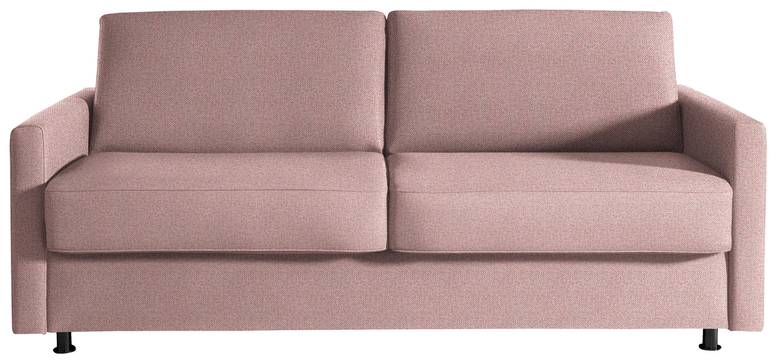 SCHLAFSOFA  in Flachgewebe Altrosa  - Schwarz/Altrosa, KONVENTIONELL, Textil/Metall (207/88/101cm) - Bali