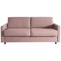SCHLAFSOFA  in Flachgewebe Altrosa  - Schwarz/Altrosa, KONVENTIONELL, Textil/Metall (207/88/101cm) - Bali