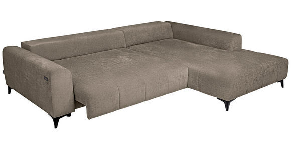 ECKSOFA  in Chenille Taupe  279/222 cm  - Taupe/Schwarz, KONVENTIONELL, Kunststoff/Textil (279/222cm) - Hom`in