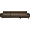 ECKSOFA in Velours Dunkelbraun  - Dunkelbraun/Buchefarben, Design, Holz/Textil (329/150cm) - Lomoco