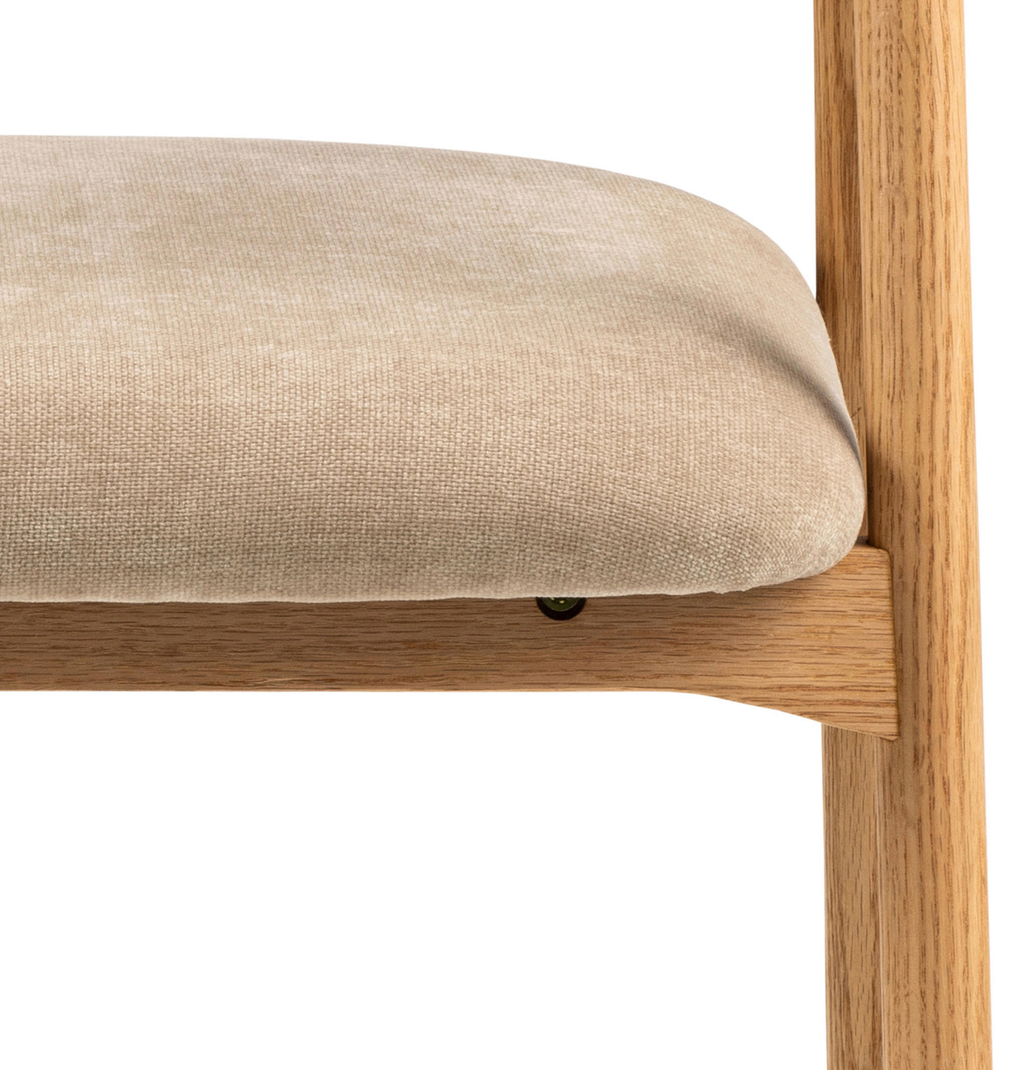 Thumbnail - Mid.you Armlehnstuhl, Eiche, Beige, Textil, Eiche, massiv, Füllung: Polyurethan (Pur), rund, 56x75.5x54 cm, Esszimmer, S...