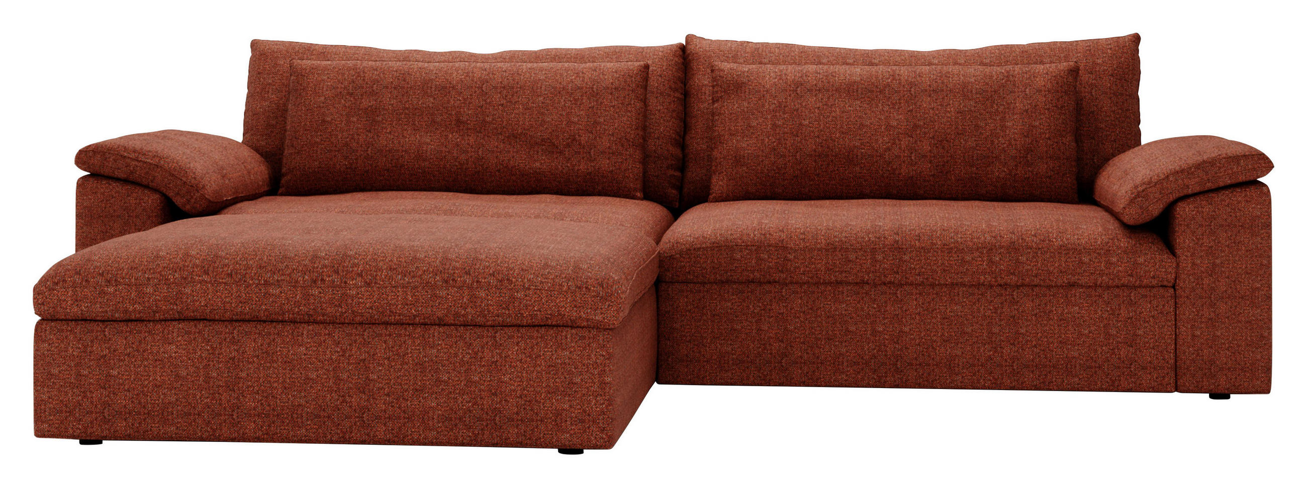 ECKSOFA Webstoff Rostfarben  - Rostfarben/Schwarz, Modern, Kunststoff/Textil (198/306cm) - Carryhome