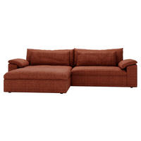 ECKSOFA  in Webstoff Rostfarben  198/306 cm  - Rostfarben/Schwarz, MODERN, Kunststoff/Textil (198/306cm) - Carryhome