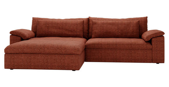 ECKSOFA  in Webstoff Rostfarben  198/306 cm  - Rostfarben/Schwarz, MODERN, Kunststoff/Textil (198/306cm) - Carryhome