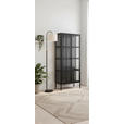 VITRINE  in Schwarz  - Schwarz, Design, Glas/Metall (80/180/35cm) - Xora