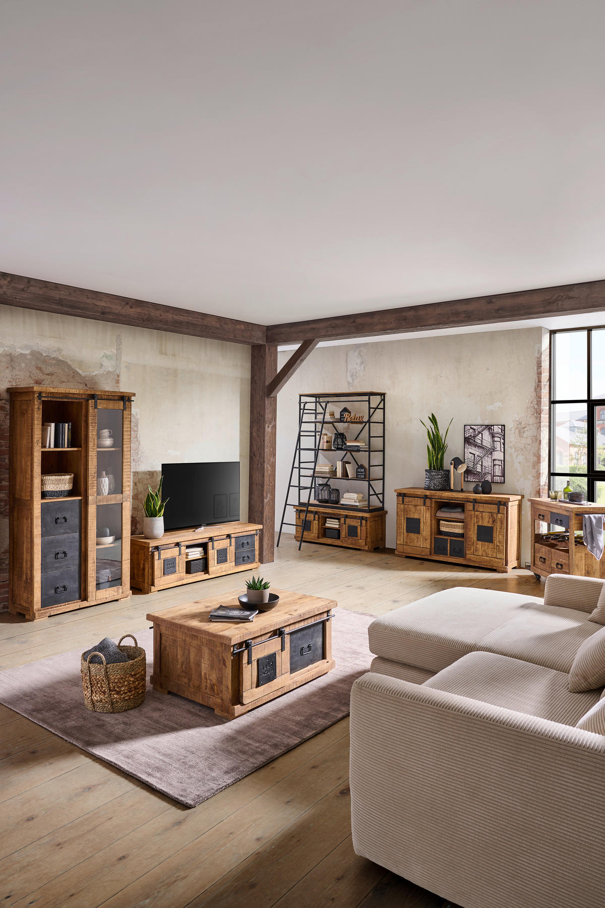 SIDEBOARD Naturfarben, Schwarz  145/85/45 cm  - Schwarz/Naturfarben, Konventionell, Holz/Holzwerkstoff (145/85/45cm) - Landscape