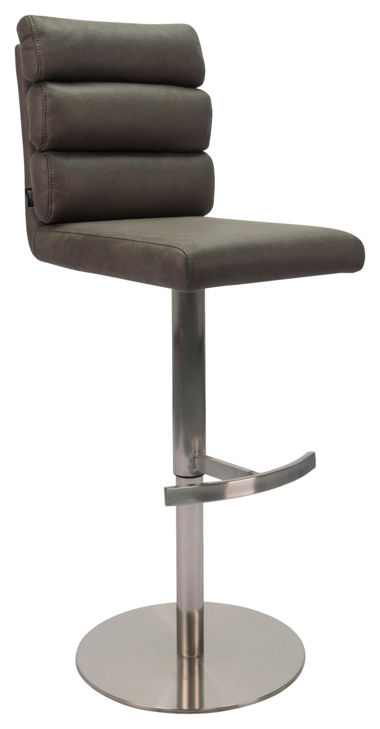 BARHOCKER in Grau, Edelstahlfarben  - Edelstahlfarben/Grau, Design, Textil/Metall (42/90-117/58,5cm) - Novel