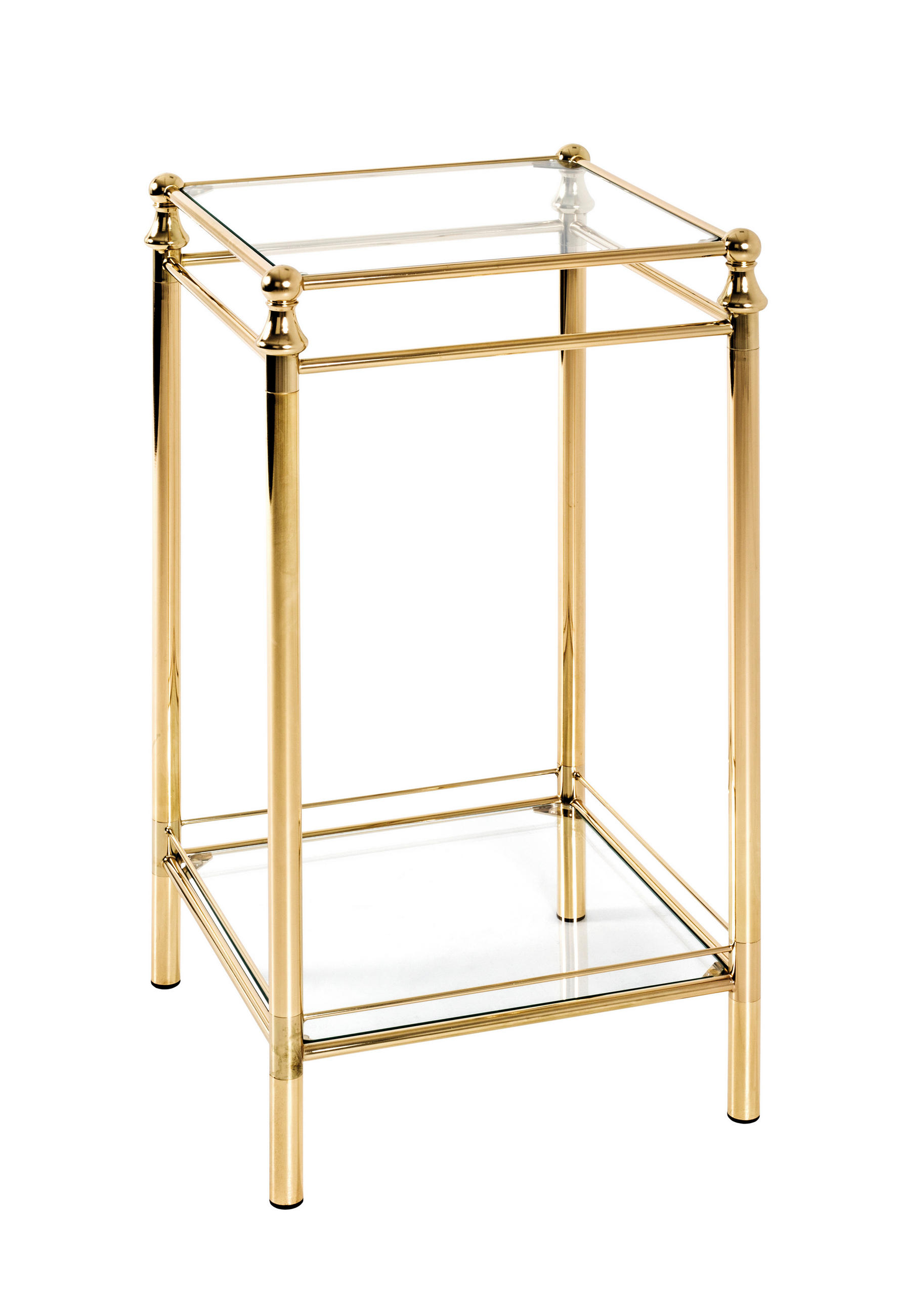 BEISTELLTISCH 40/40/73 cm Messingfarben quadratisch  - Messingfarben, Design, Glas/Metall (40/40/73cm)