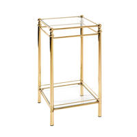 BEISTELLTISCH 40/40/73 cm Messingfarben quadratisch  - Messingfarben, Design, Glas/Metall (40/40/73cm)